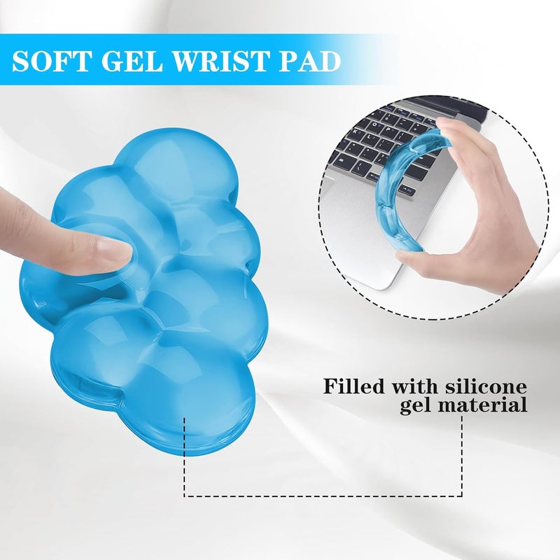 KEPUTAIER Gel Cloud Mouse Wrist Rest, Cute Wrist Support and Arm Support for Mouse Rest Typing Pain Relief，Suitable for Office/Computer/Laptop/Gaming (Transparent Blue) - Image 3